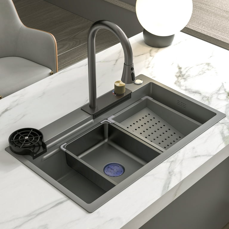 Chiuveta multifunctionala, otel inoxidabil, 75x45cm, gri RV888824