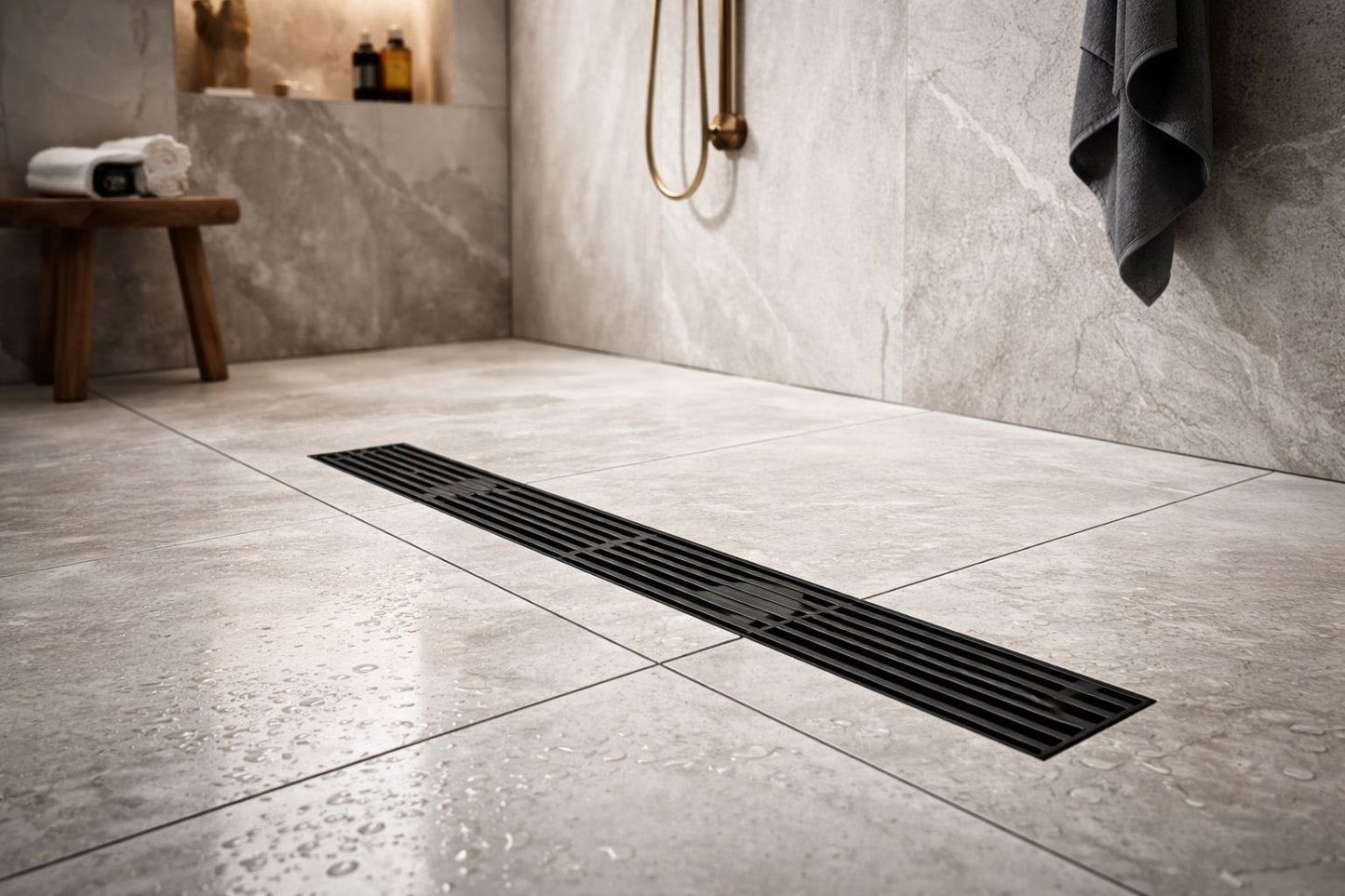 Rigolă duș liniară, inox 304, 57x500mm, negru RV8888104