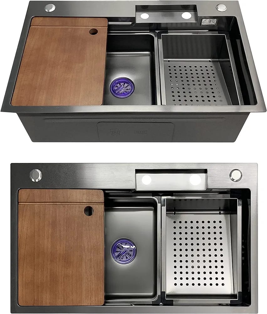 Chiuveta multifunctionala, otel inoxidabil, 75x45cm, negru RV888823