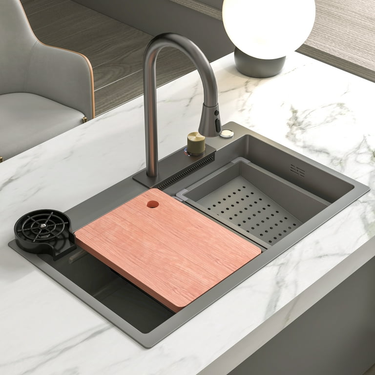 Chiuveta multifunctionala, otel inoxidabil, 75x45cm, gri RV888824