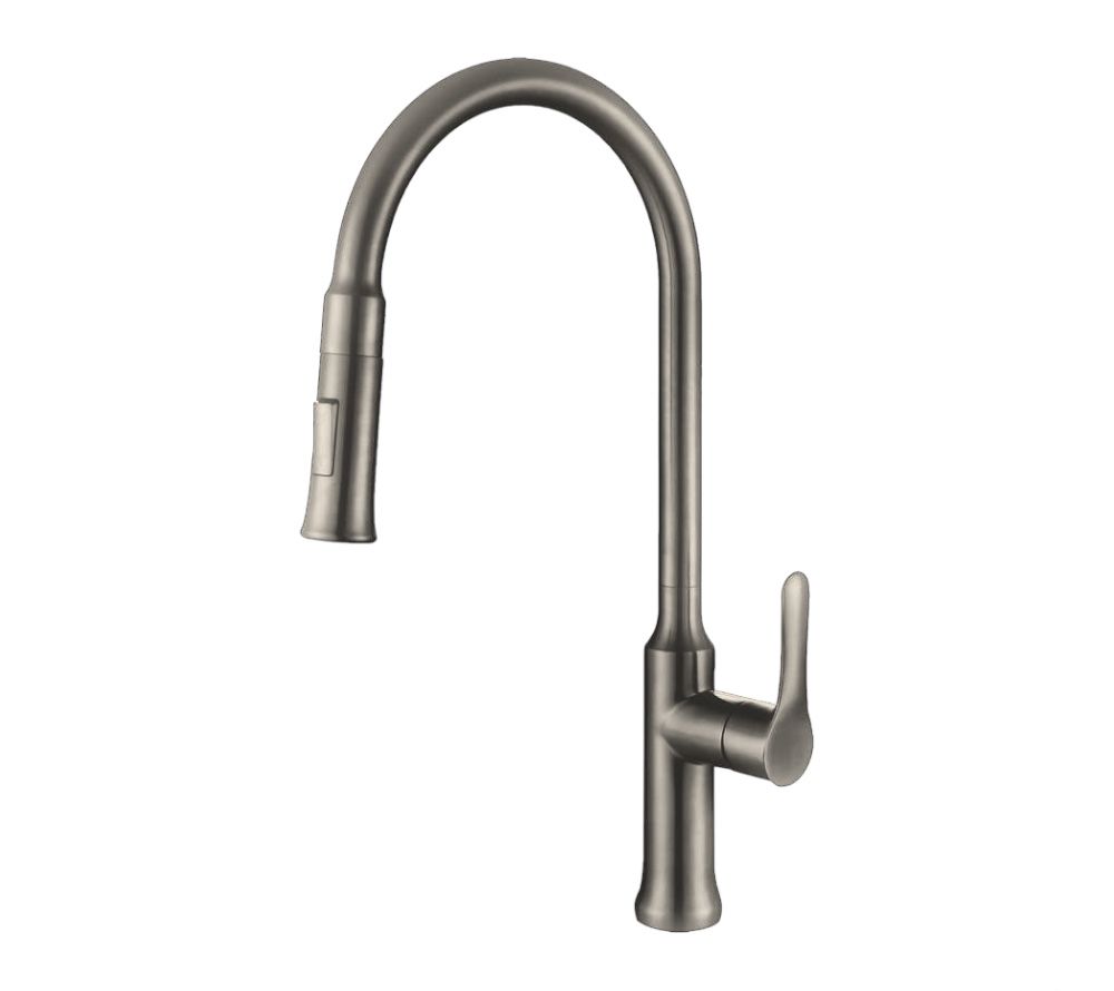 Baterie bucaterie, pipa extractabila, otel inoxidabil, gri RV6524G