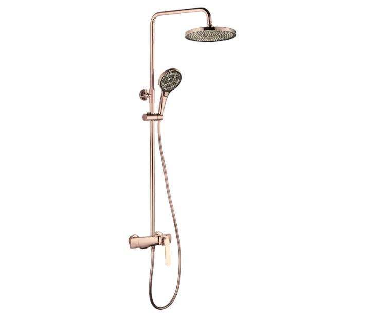 Coloana de dus, baterie incorporata, alama, rose gold RV61019R