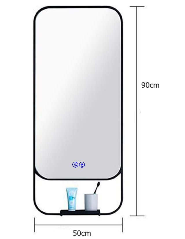 Oglinda LED cu polita, 90x50cm RV-LBN001