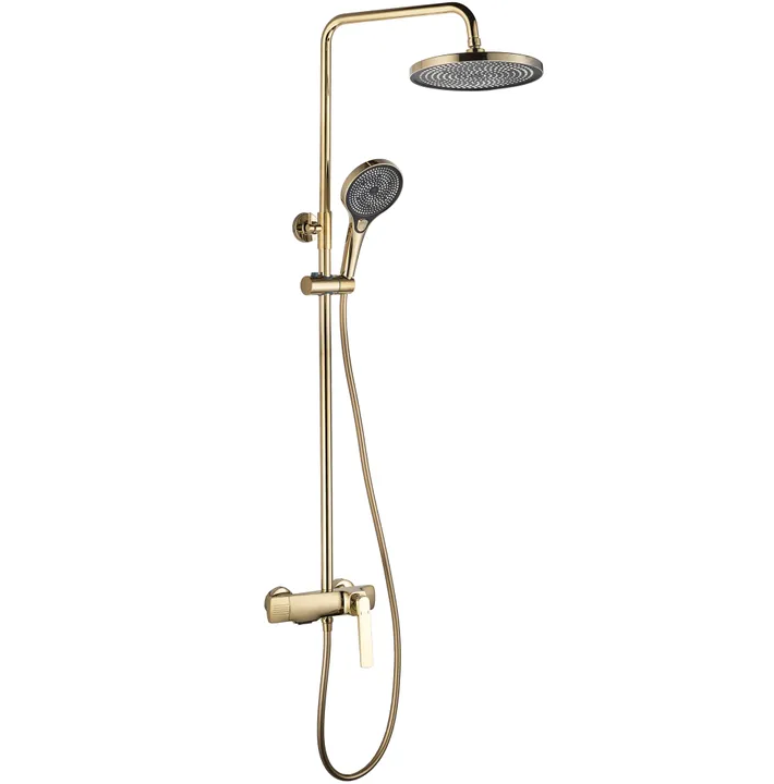 Coloana de dus, baterie incorporata, alama, gold, auriu RV61019GOLD