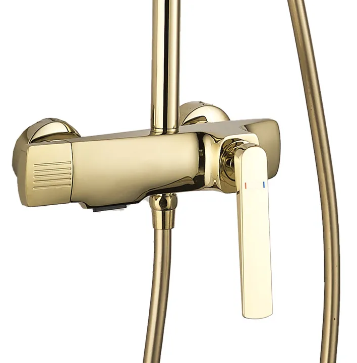 Coloana de dus, baterie incorporata, alama, gold, auriu RV61019GOLD