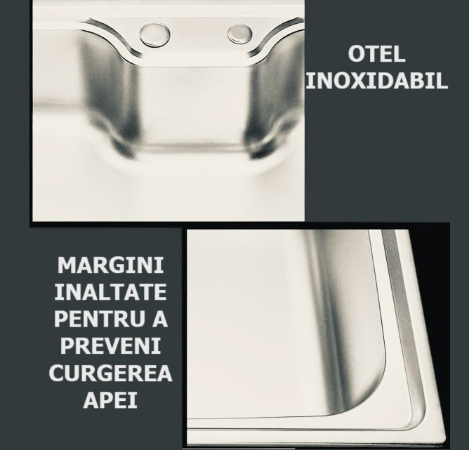 Chiuveta de bucatarie, otel inoxidabil, 80x50 cm, satin RV888825