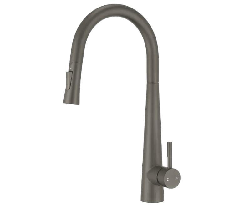 Baterie de bucatarie, otel inoxidabil, pipa extractabila, gri RV5817G