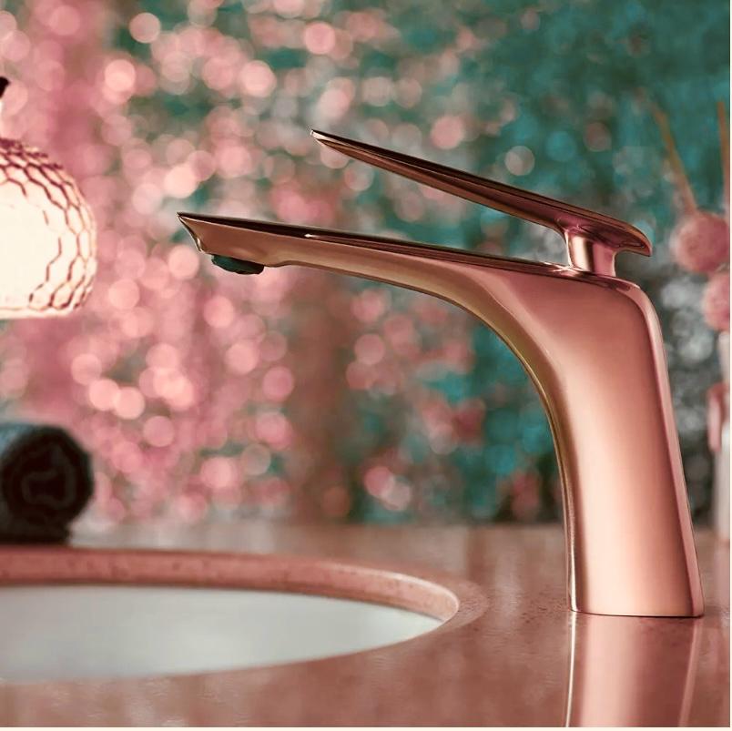 Baterie lavoar, alama, kit instalare inclus, rose gold RV7401R