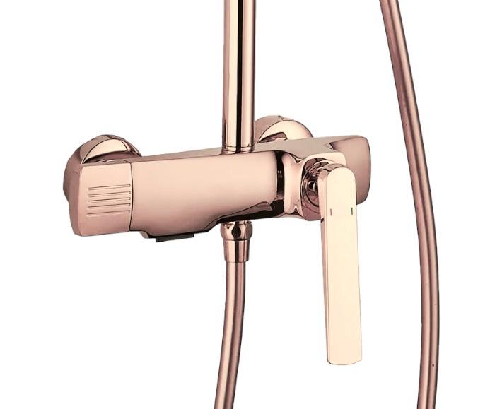 Coloana de dus, baterie incorporata, alama, rose gold RV61019R