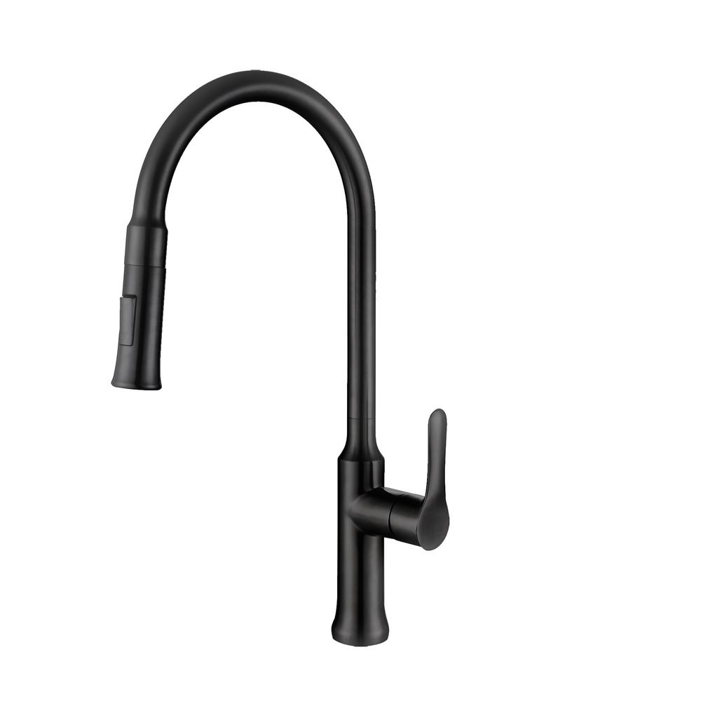 Baterie bucaterie, pipa extractabila, otel inoxidabil, negru RV6524B