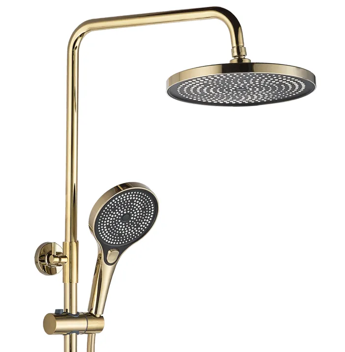 Coloana de dus, baterie incorporata, alama, gold, auriu RV61019GOLD