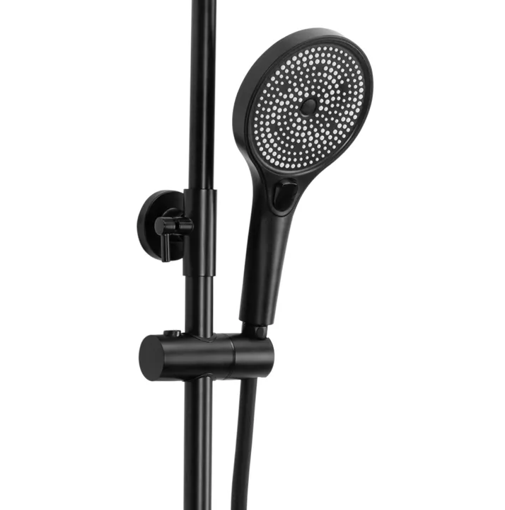 Coloana de dus, baterie incorporata, alama, negru RV61019B