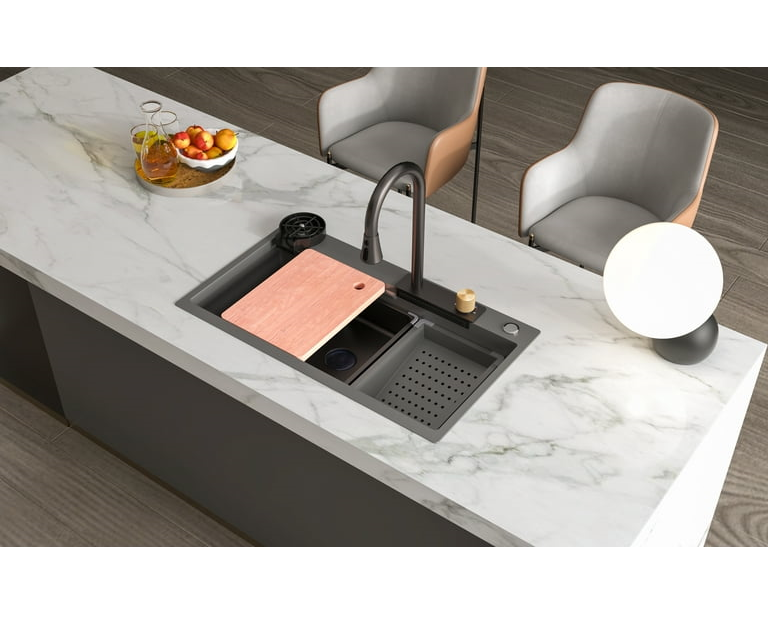 Chiuveta multifunctionala, otel inoxidabil, 75x45cm, gri RV888824