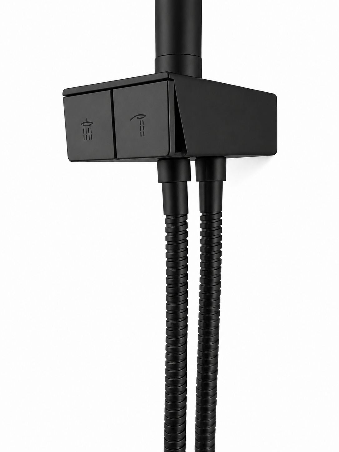 Coloana de dus fara baterie, cu para mobila, Radinavico, cu 3 functii, negru RVL23210B