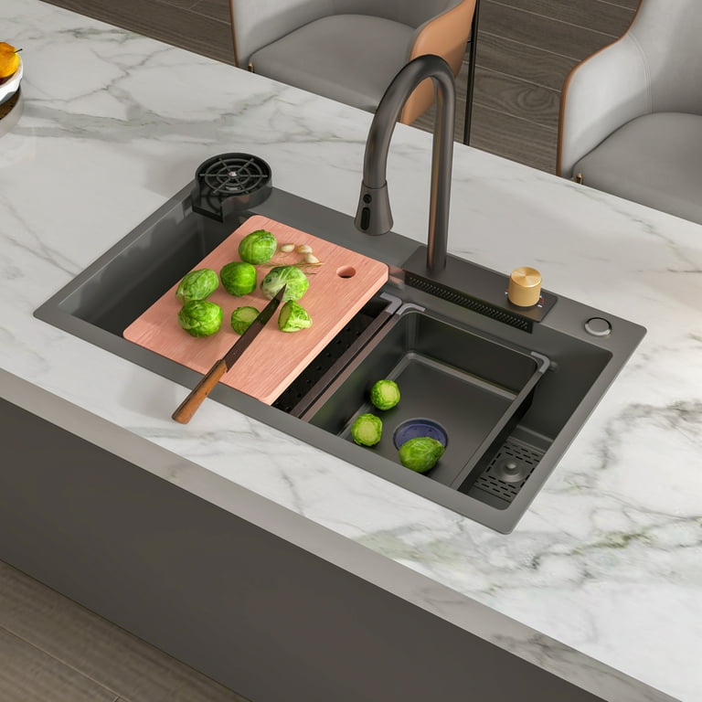 Chiuveta multifunctionala, otel inoxidabil, 75x45cm, gri RV888824