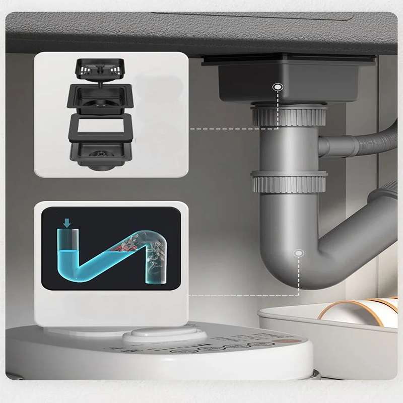 Chiuveta multifunctionala, otel inoxidabil 304, LED-uri, 75x46cm, gri antracit RV8888118
