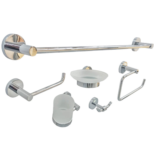Set 6 piese accesorii baie, alama, crom RV888829