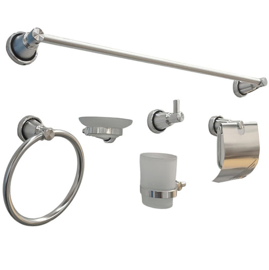 Set 6 piese accesorii baie, aluminiu, crom RV888831