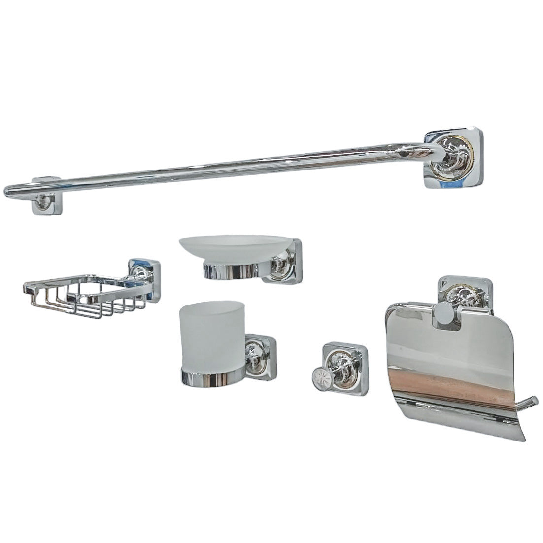 Set 6 piese accesorii baie, alama, crom RV888835