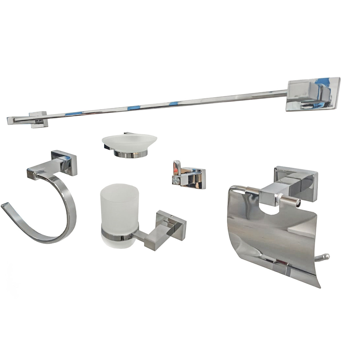 Set 6 piese accesorii baie, zinc, crom RV888837