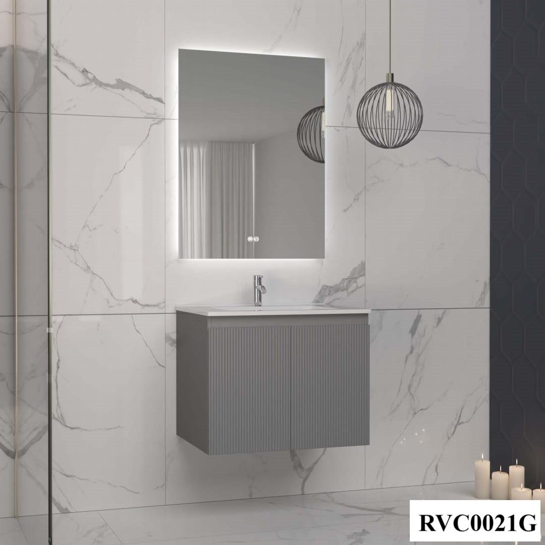 Set mobilier baie, PVC, 60x45x50cm, gri RVC0021G