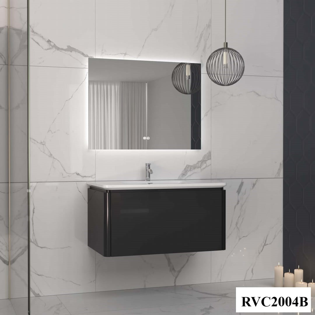 Set mobilier baie, PVC, 80x46x45cm, negru RVC2004B