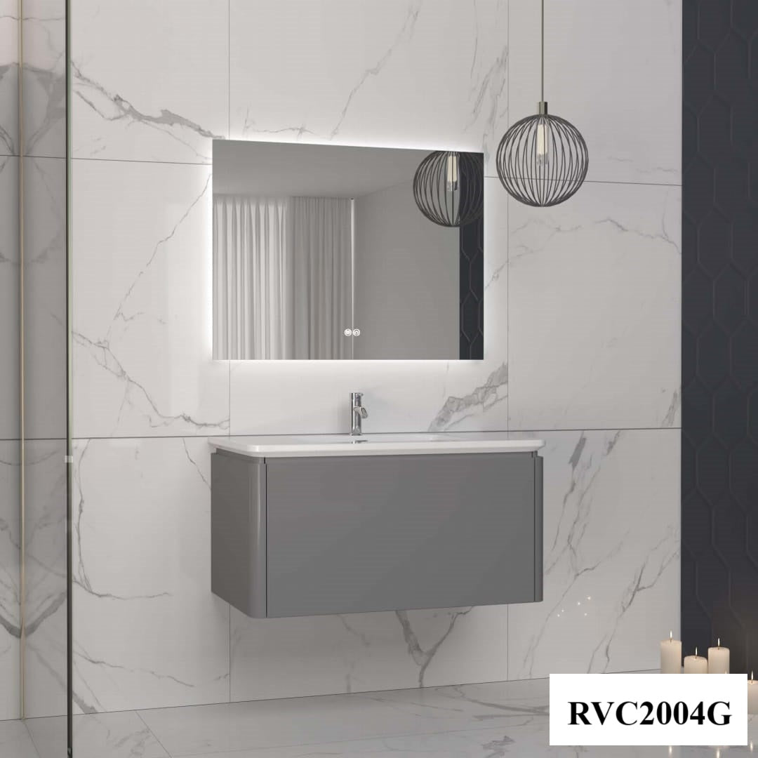 Set mobilier baie, PVC, 80x46x45cm, gri RVC2004G