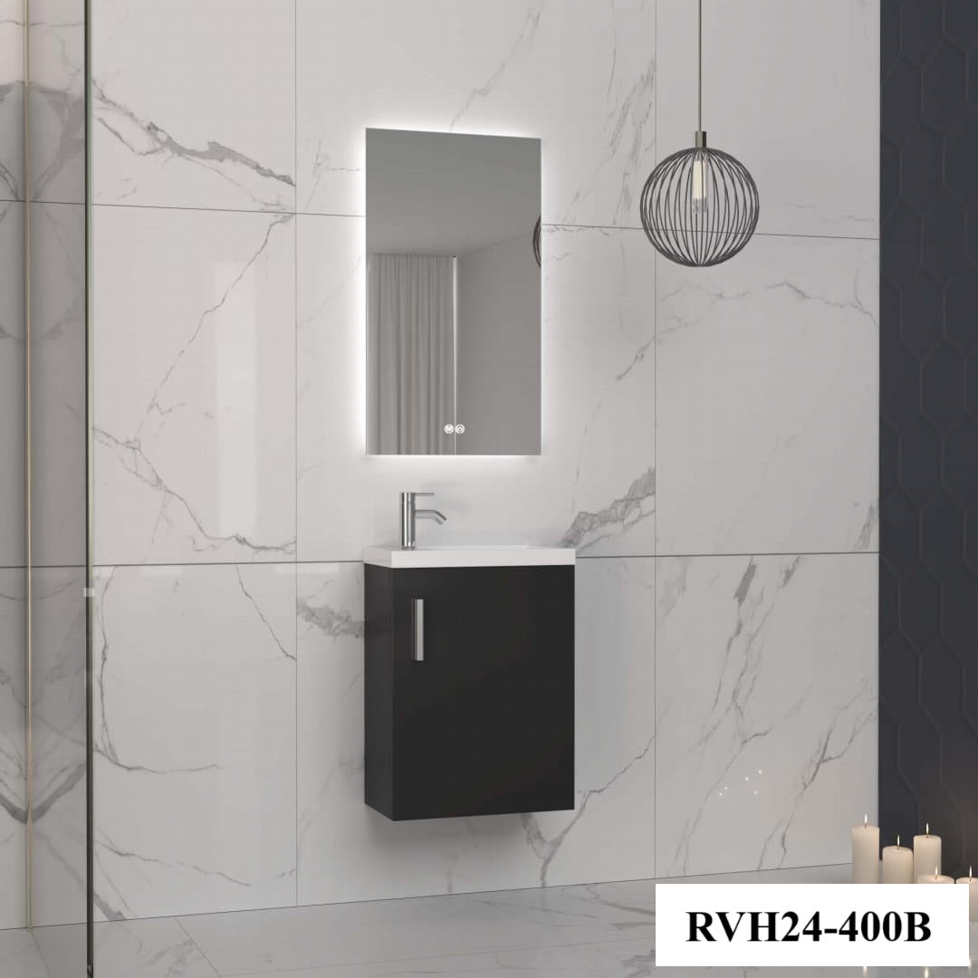 Set mobilier baie, PVC, 40x20x55cm, negru RVH24-400B