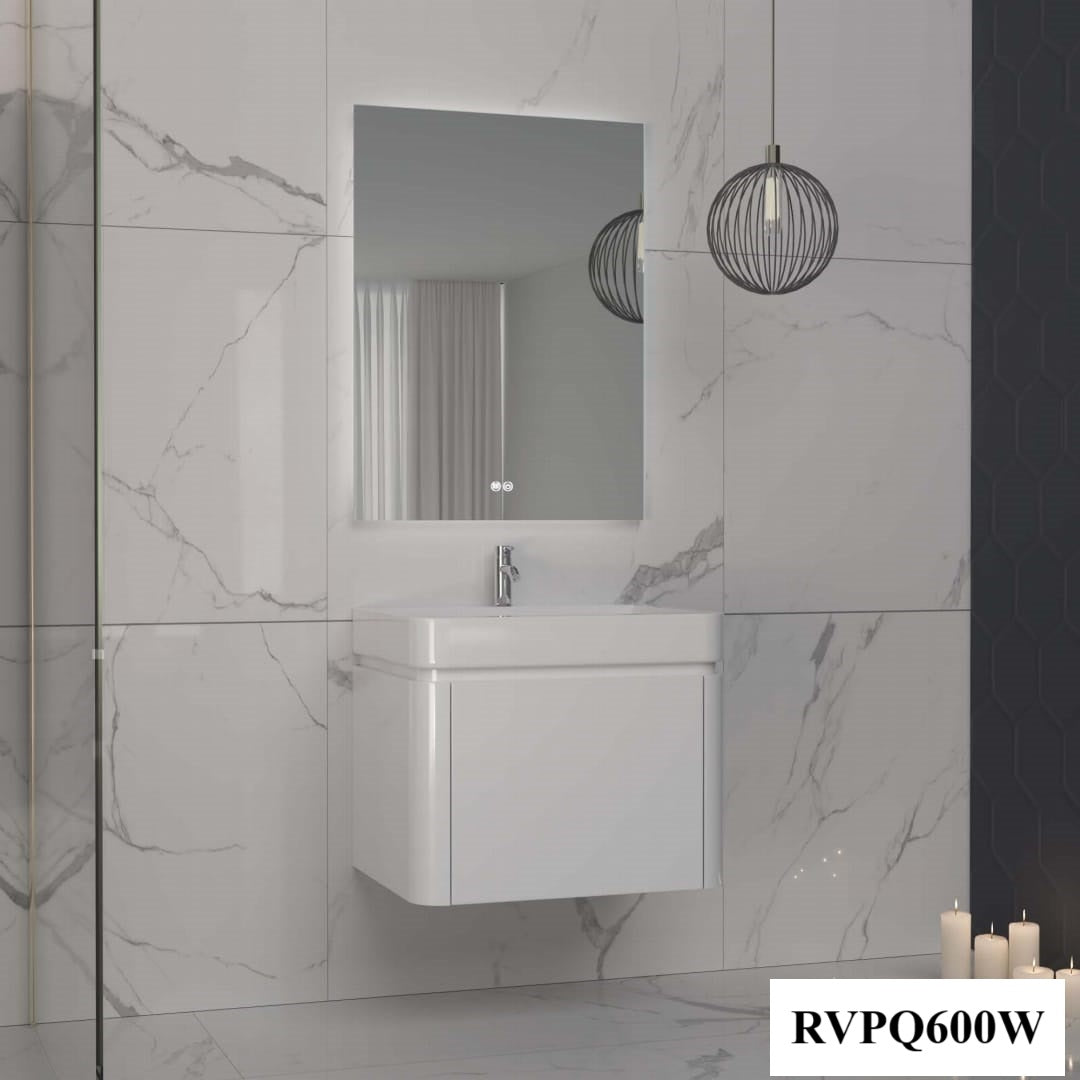 Set mobilier baie, PVC, 60x46x50cm, alb RVPQ600W