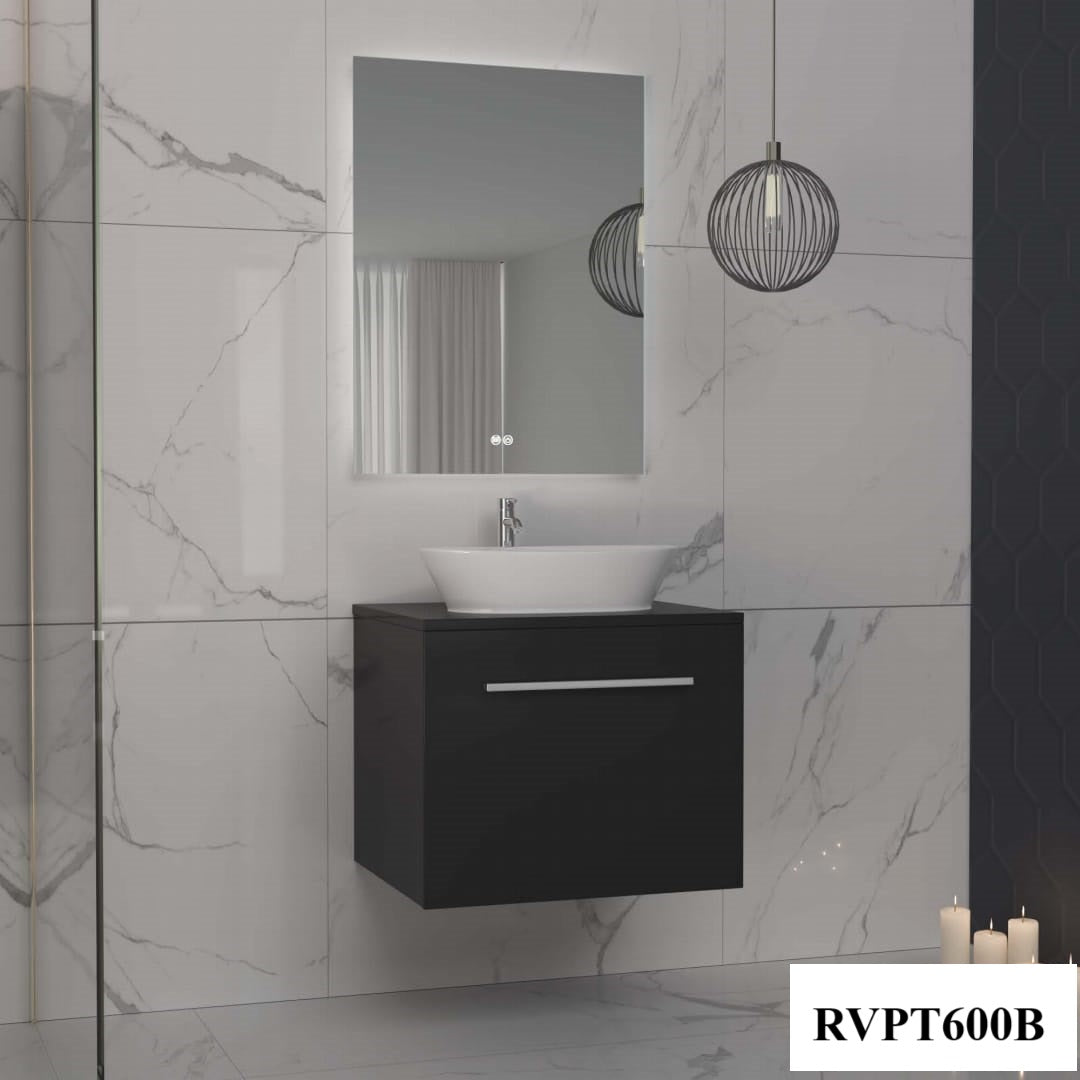 Set mobilier baie, PVC, 60x46x50cm, negru RVPT600B