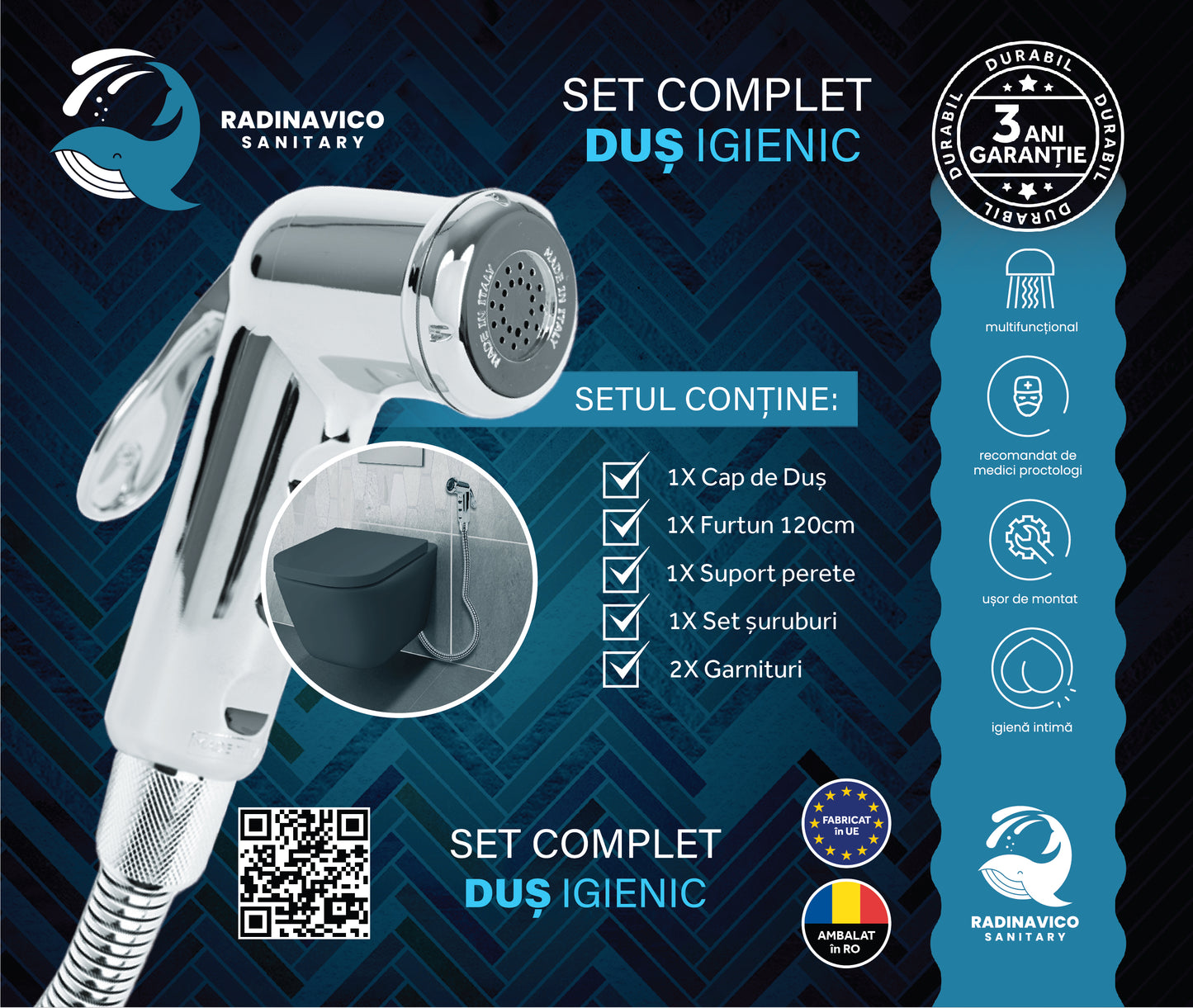 Set complet dus igienic crom RV88883