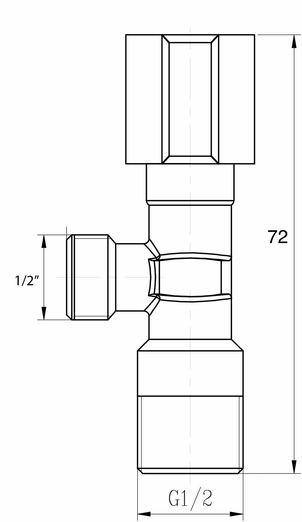 Robinet coltar cu rozeta, crom, 1/2"x1/2", Italia RV888865