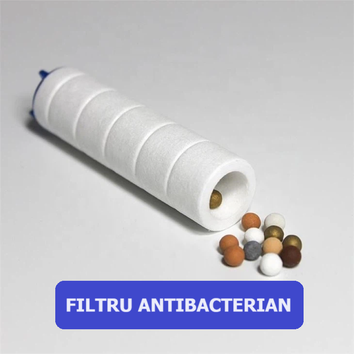 Set complet de dus, para cu 1 functie, 2 filtre, filtru anticalcat, filtru antibacterian, negru  RV888847