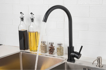 Baterie de bucatarie, alama, pipa pivotanta, negru  RVS919B