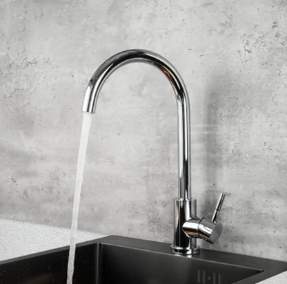 Baterie de bucatarie, alama, pipa pivotanta, crom  RVS919C