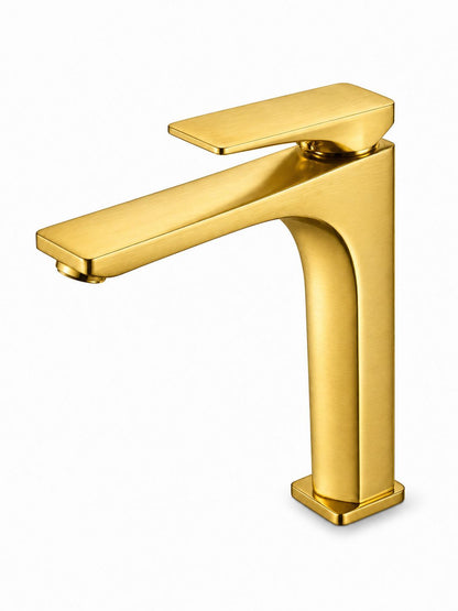 Baterie pentru lavoar cu corp inaltat, alama, auriu periat  RV1401HBG