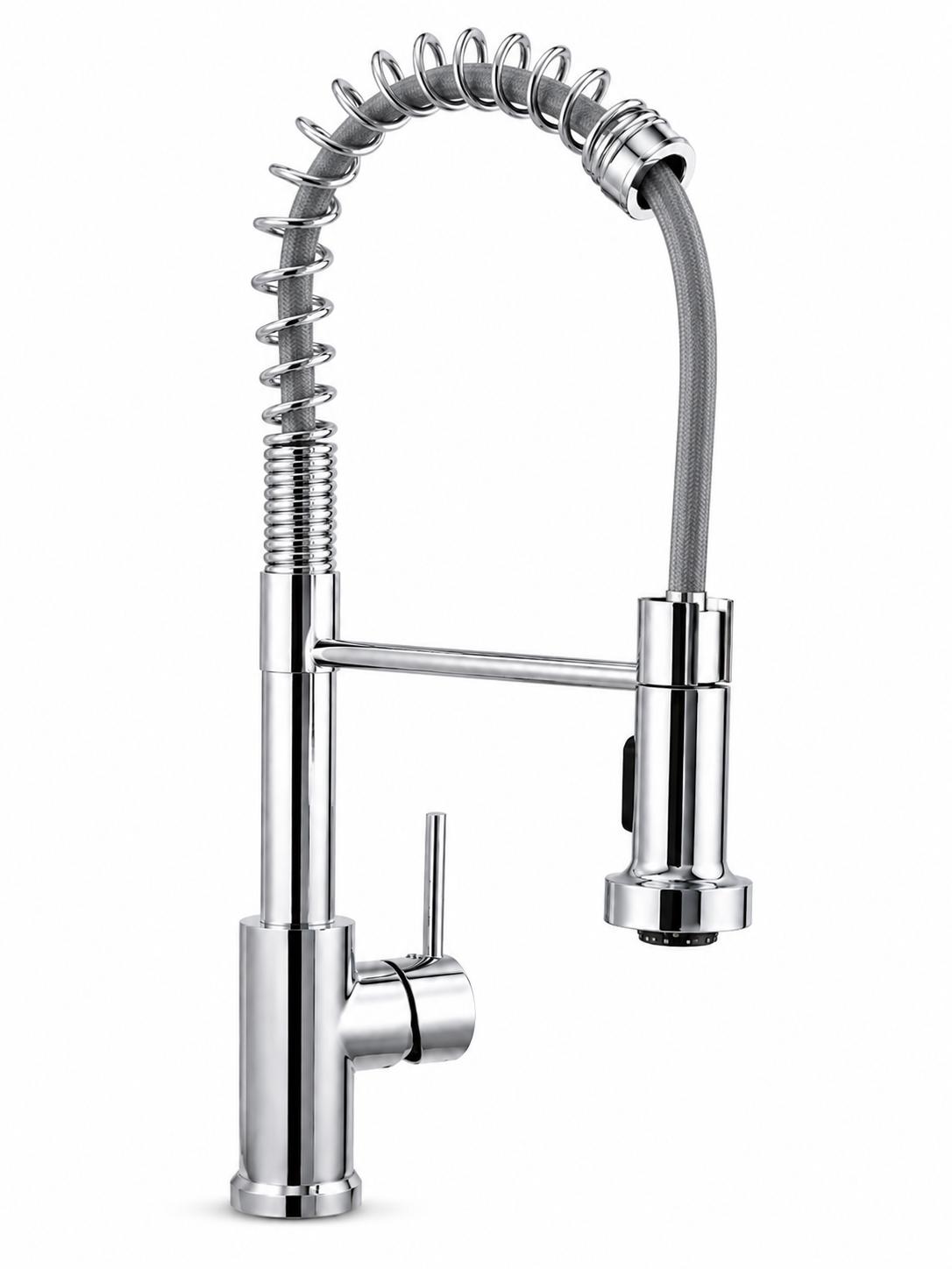 Baterie de bucatarie cu dus extractabil, 2 functii, crom RV9767C