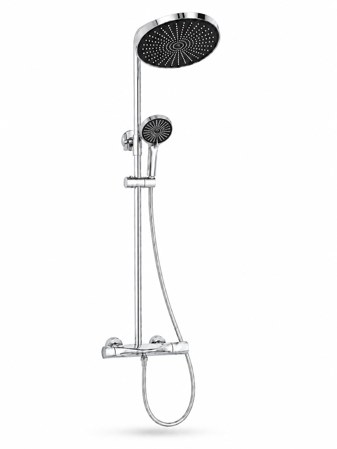 Coloana de dus, baterie incorporata, termostat, alama, crom  RV84040C