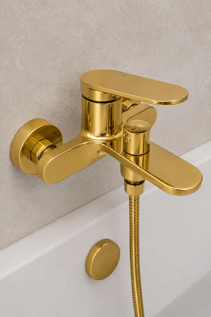 Baterie de cada, alama, fara set de dus, auriu lucios RV1653GOLD
