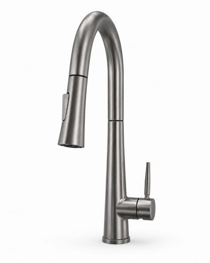 Baterie de bucatarie, otel inoxidabil, pipa extractabila, gri  RV5817G