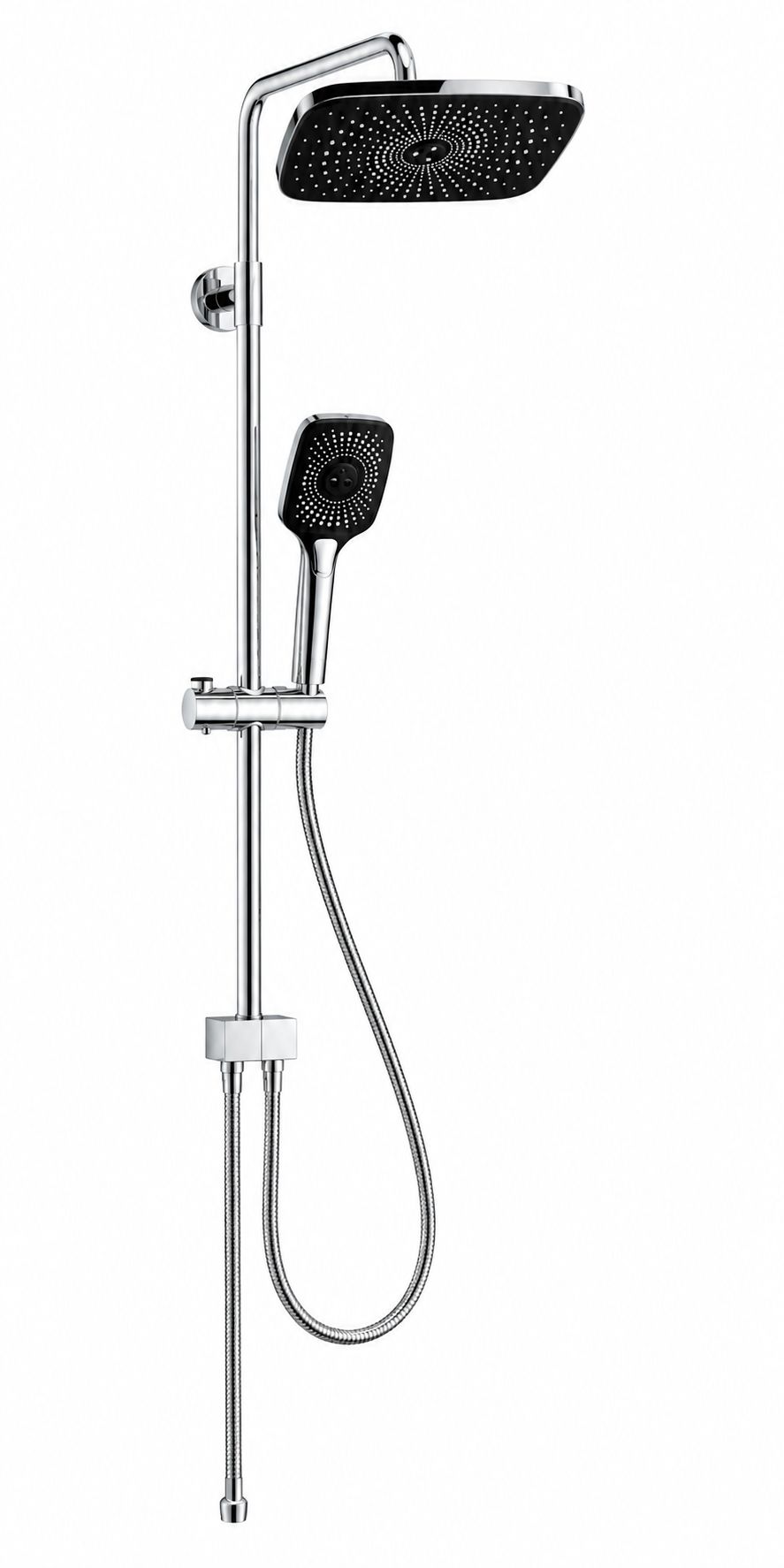 Coloana de dus fara baterie, cu para mobila, Radinavico, cu 3 functii, crom RVL23210C
