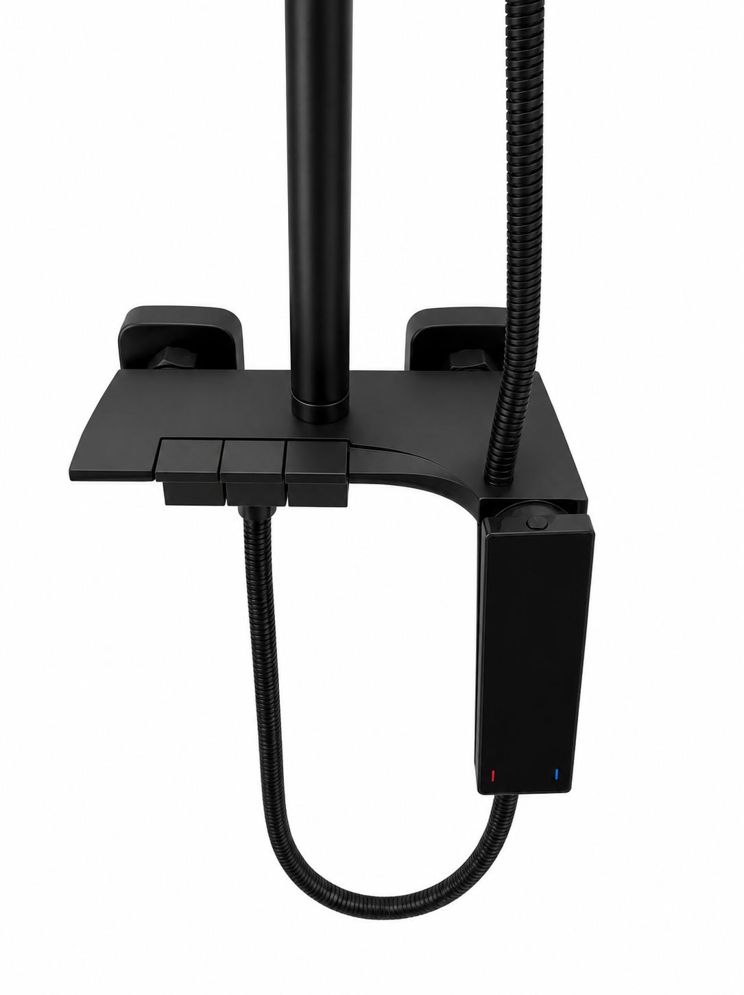 Coloana de dus, baterie incorporata, tip pian, alama, negru  RV140B