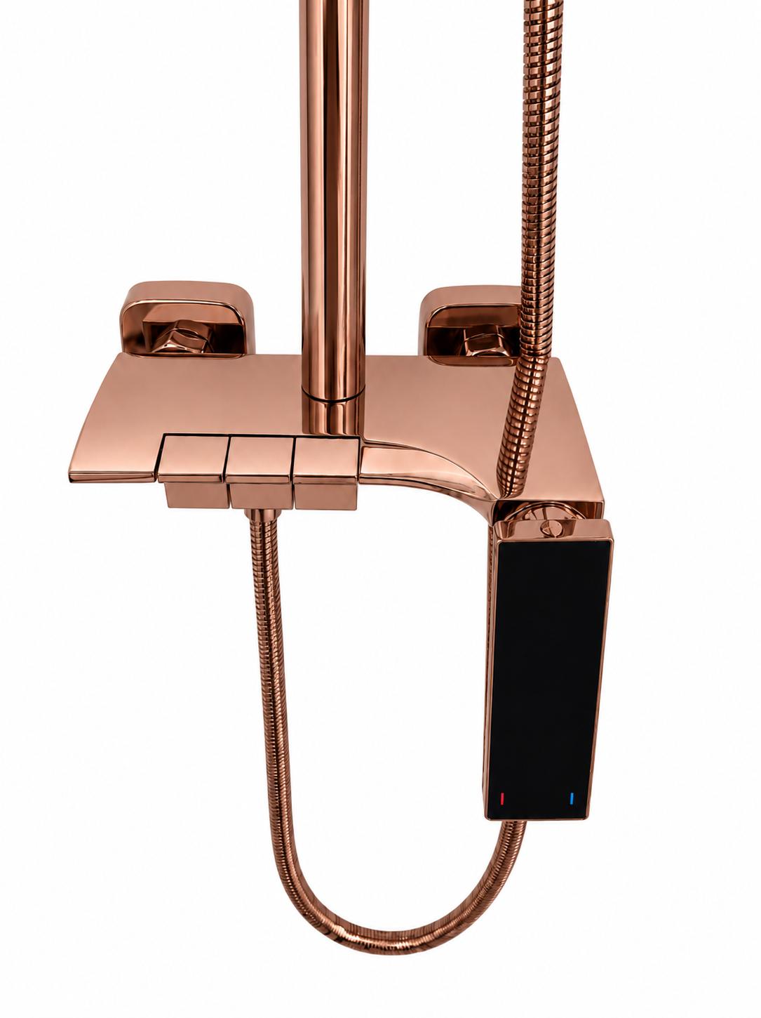 Coloana de dus, baterie incorporata, tip pian, alama, rose-gold  RV140R