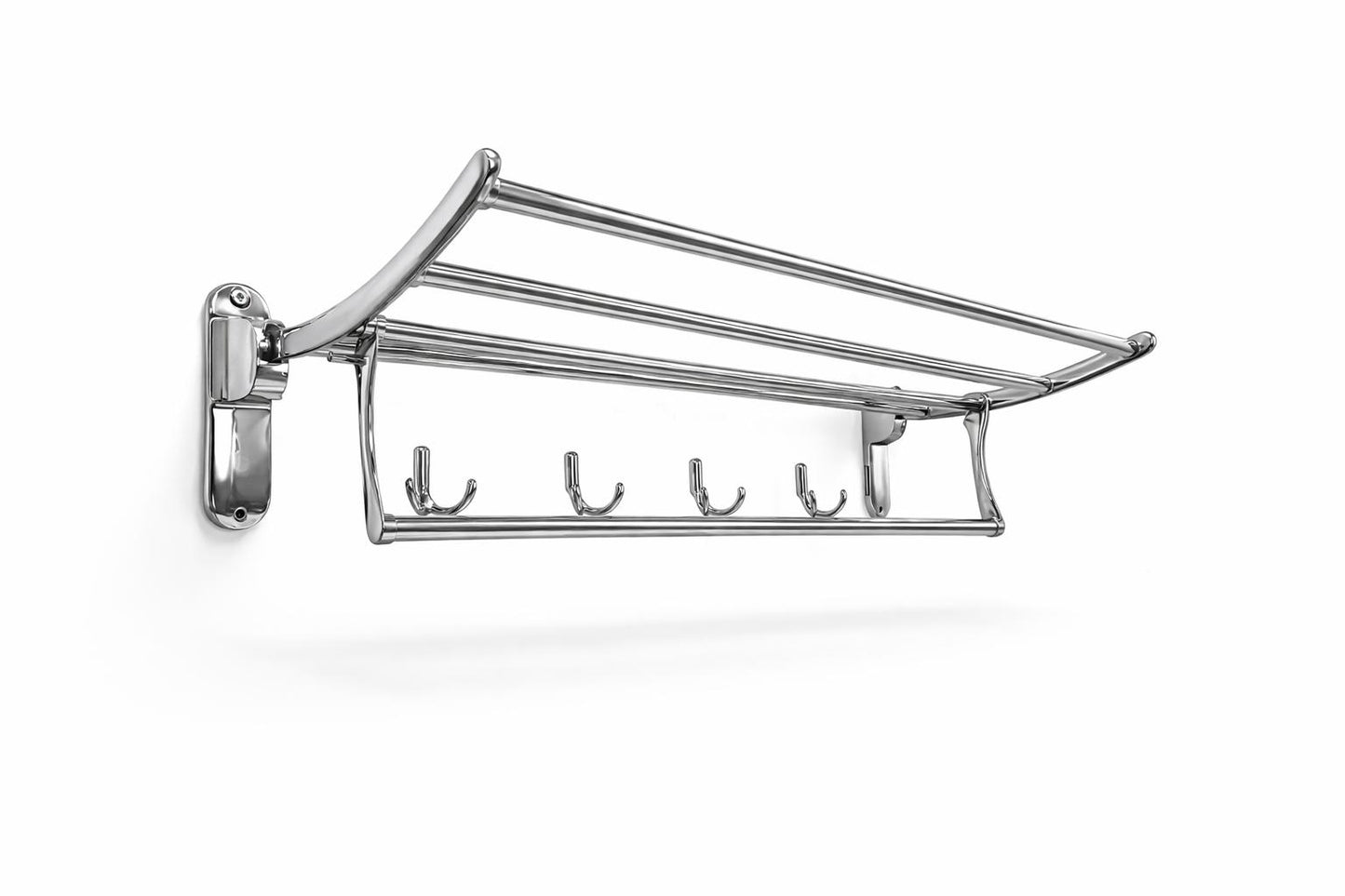 Raft pliabil pentru prosoape, baie, 5 bare, crom RV888842