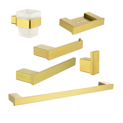 Set 6 piese accesorii baie, otel inoxidabil, gold  RV888888