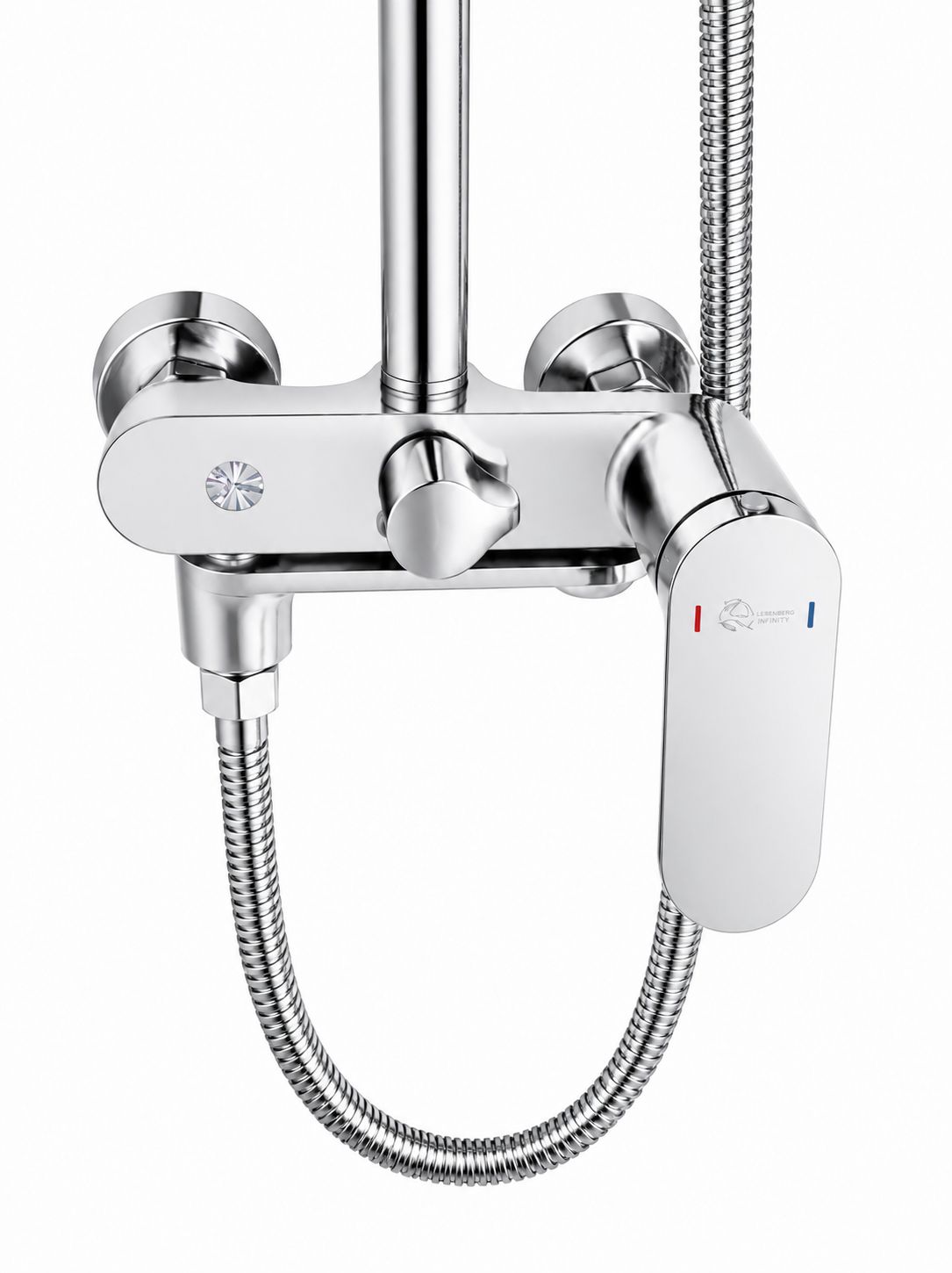 Coloana de dus, baterie incorporata,pipa pivotanta, alama, crom  RV16519C