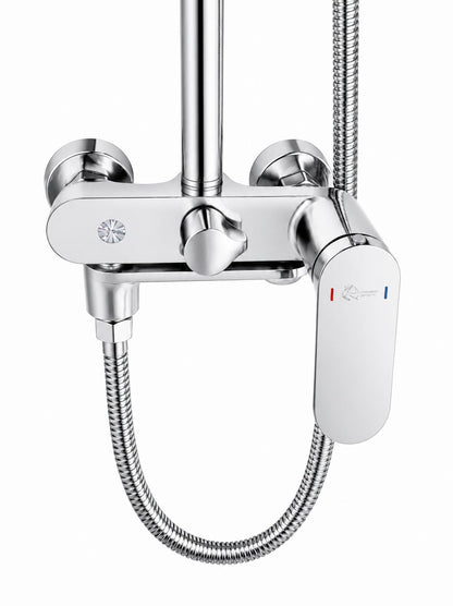 Coloana de dus, baterie incorporata,pipa pivotanta, alama, crom  RV16519C