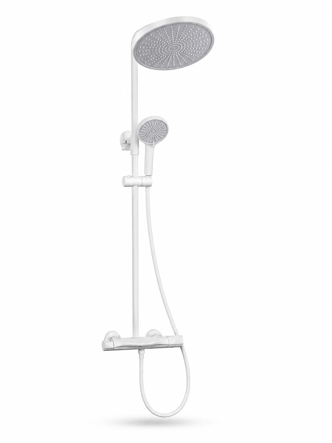 Coloana de dus, baterie incorporata, termostat, alama, alb  RV84040W