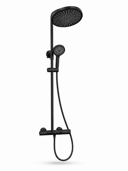 Coloana de dus, baterie incorporata, termostat, alama, negru  RV84040B