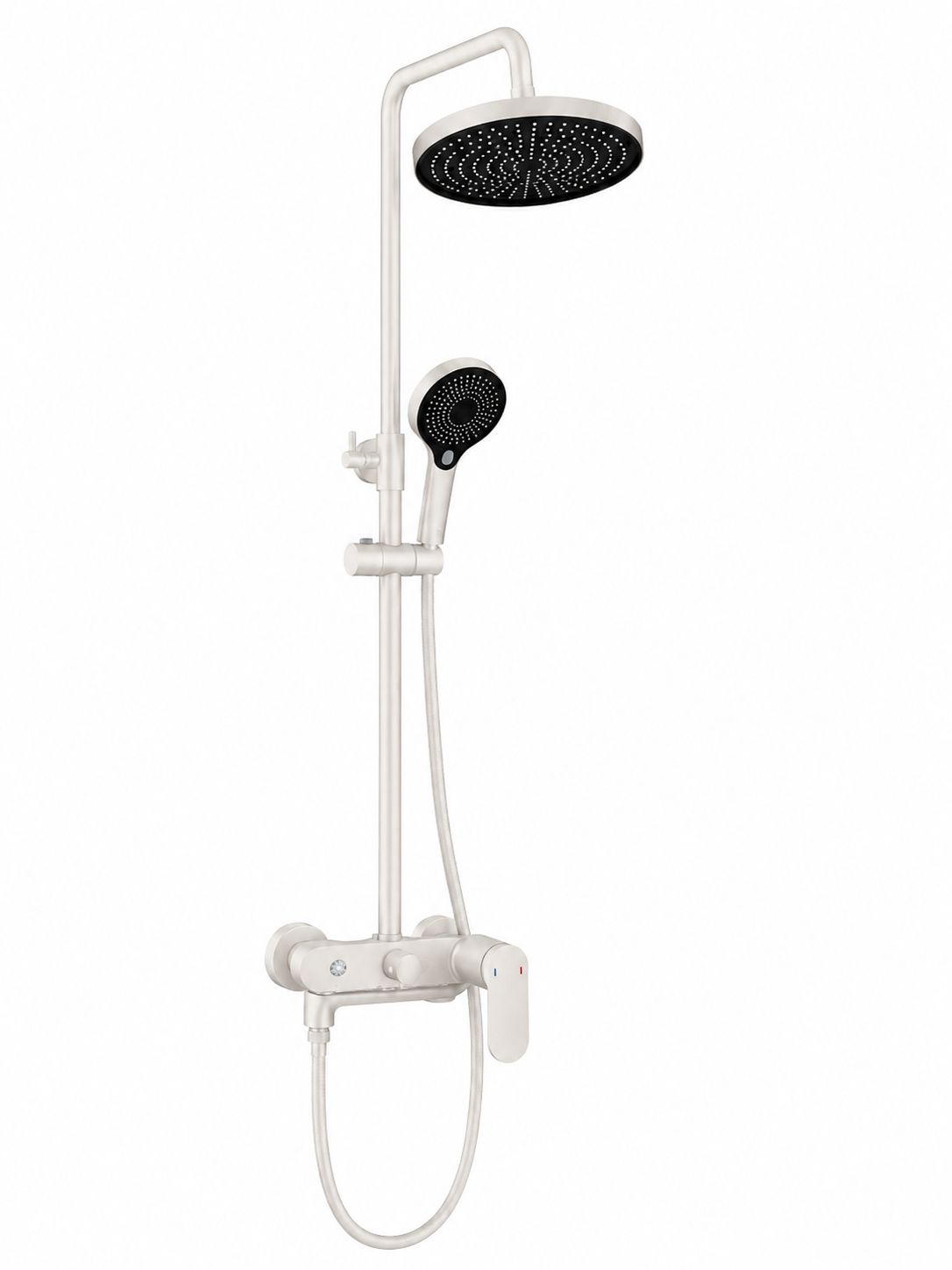 Coloana de dus, baterie incorporata,pipa pivotanta, alama, alb  RV16519W